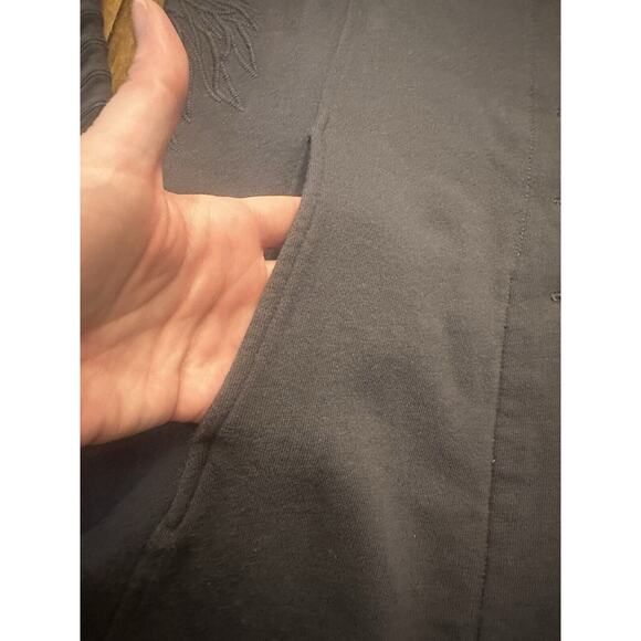 Soft Surroundings Tallulah Jacket Size Large Gray Embroidered Military Swing - Picture 9 of 16